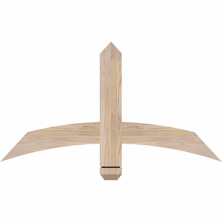 Bellingham Smooth Timber Gable Bracket, Douglas Fir, 36W X 19H X 1 1/2D X 3 1/2F, 13/12 Pitch